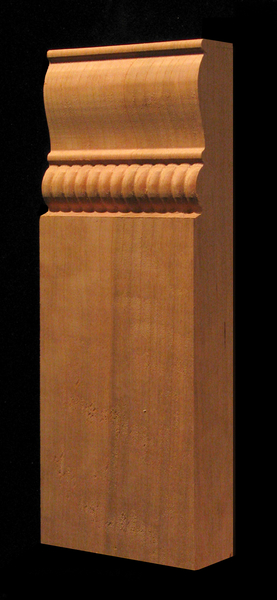 Plinth Block - Stacked Coins Carved Wood