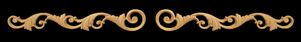 Onlay - Volutes Set Expanded Carved Wood