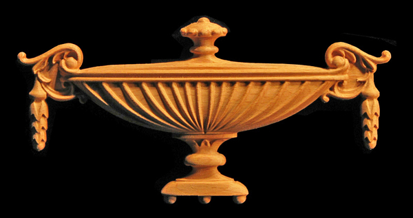 Onlay - Classic Urn #2 Carved Wood