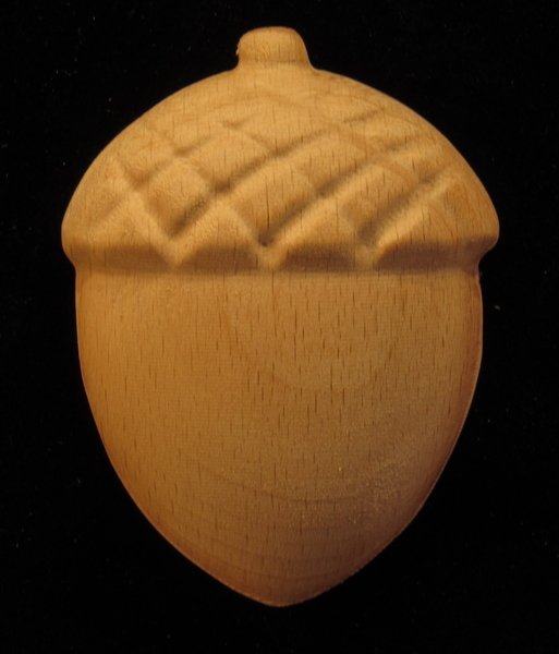 Onlay - Acorn Carved Wood