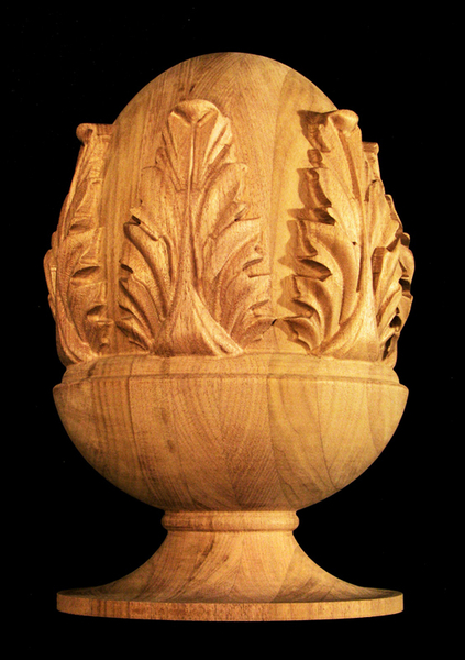 Finial - Classic Acanthus Carved Wood