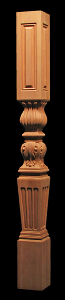 Image Newel Post - Tapered Flutes with Acanthus