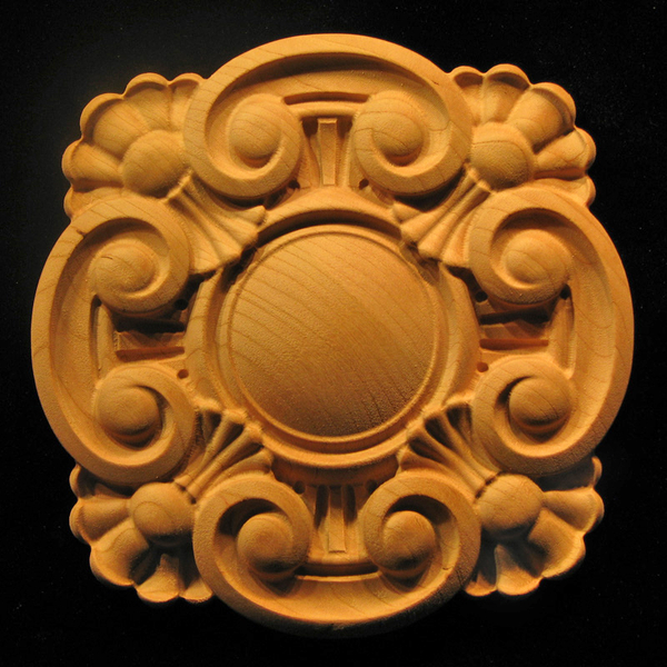 Carved Wood Medallion - Broach Carved Wood