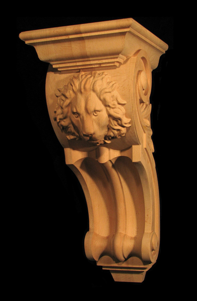 Corbel - Regal Lion - Large Carved Wood