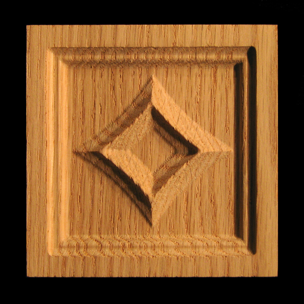 Block - Diamond carved wood