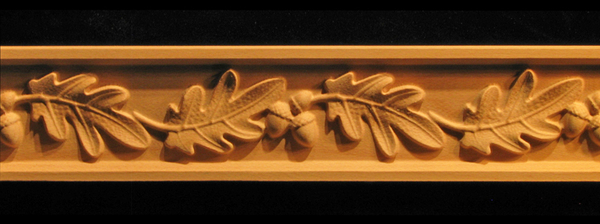 Frieze- Oak Leaves & Acorns Decorative Carved Wood Molding