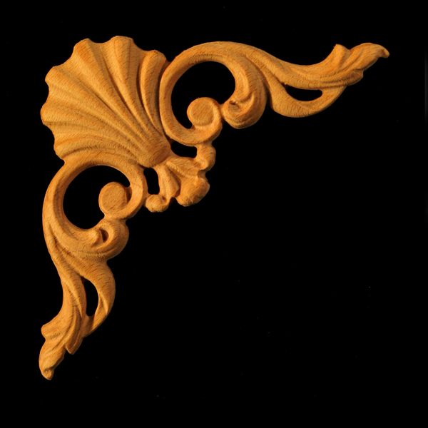 Onlay - Acanthus Corner VolutesCarved Wood