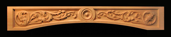 Image Range Hood Apron Panel - Arched Scrolls and Bullseye