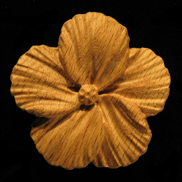Onlay - Hibiscus Flower Onlay Carved Wood