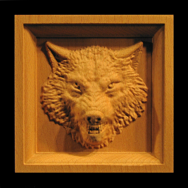 Image Corner Block - Wolf with Teeth
