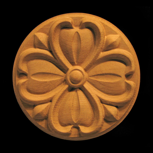 Rosette - Dogwood Flower carved wood
