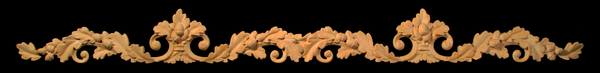 Onlay - Oakleaf Swag Carved Wood