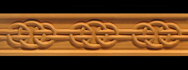 Frieze - Celtic Round Knot Acanthus Leaf Decorative Carved Wood Moulding