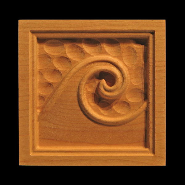 Block - Waves carved wood