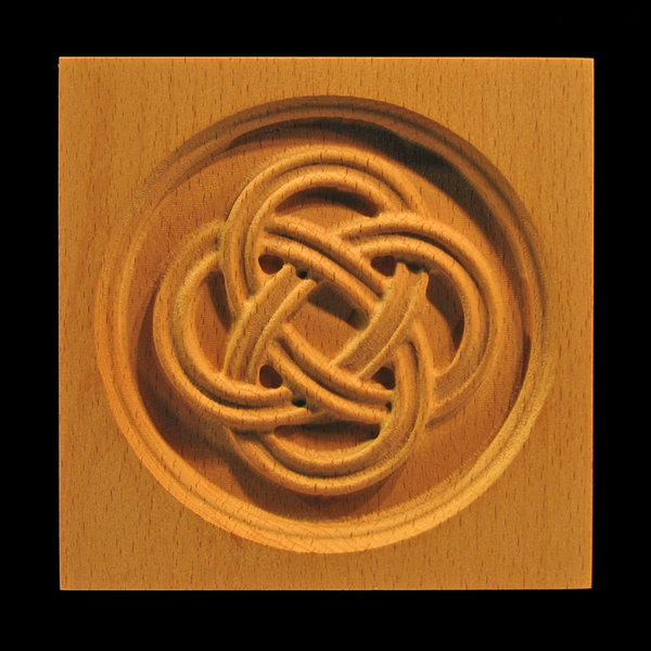 Block - Celtic Eternal Knot carved wood