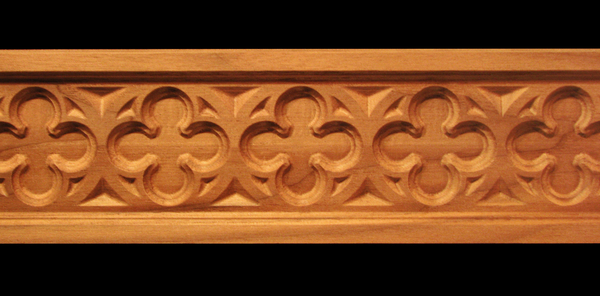 Frieze - Gothic Quatrefoil Decorative Carved Wood Moulding