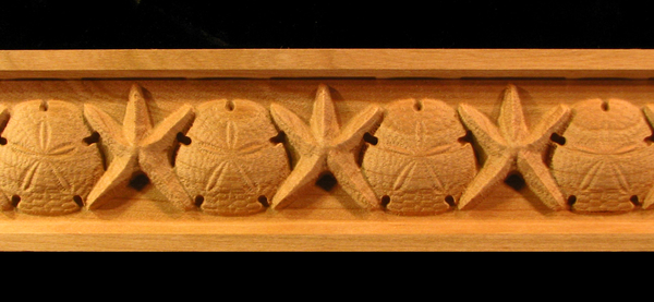 Frieze - Starfish and Sand Dollar Carved Wood Molding