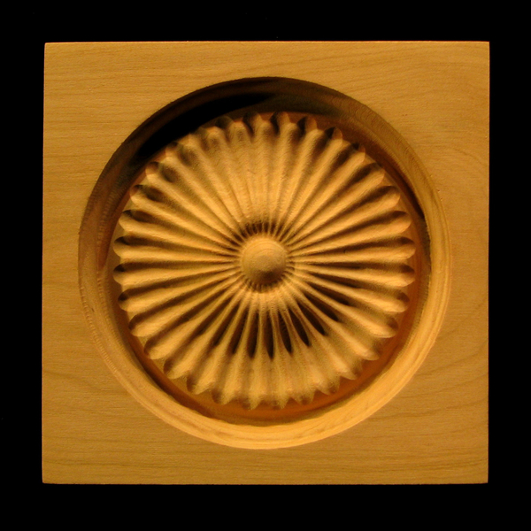 Block - Square Fan carved wood