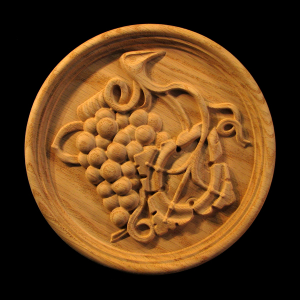 Medallion - Liturgy Grapes Carved Wood