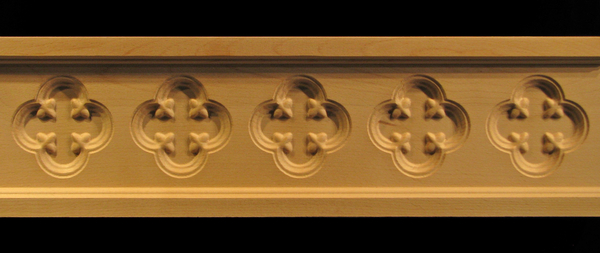 Frieze - Gothic Floret Decorative Carved Wood Moulding