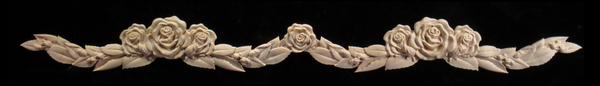 Onlay - Rose Swag Carved Wood