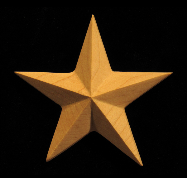 Onlay - Americana Star Carved Wood