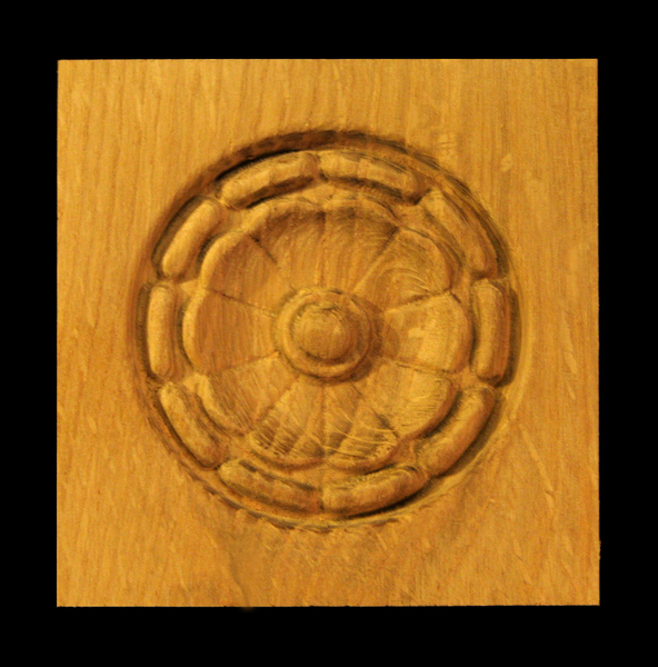 Block - Ringed Daisy Carved Wood