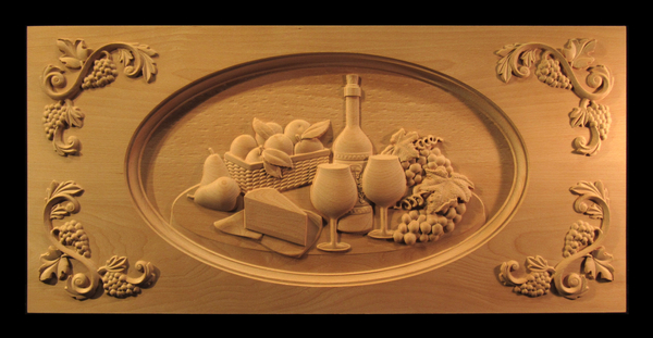 Image Carved Wine and Cheese Range Panel