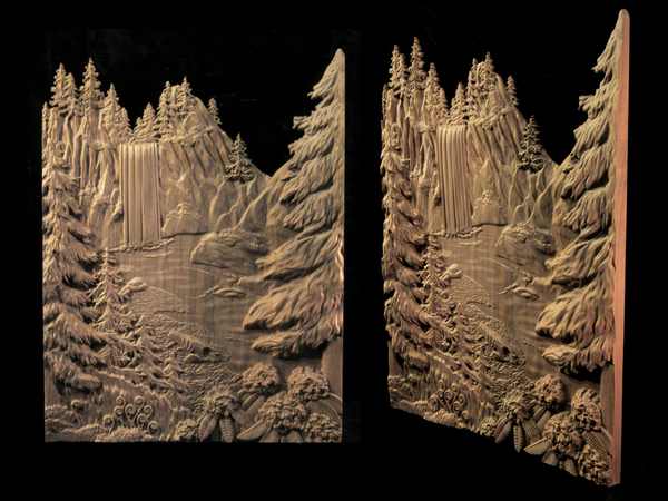 Image Carved Waterfall Panel