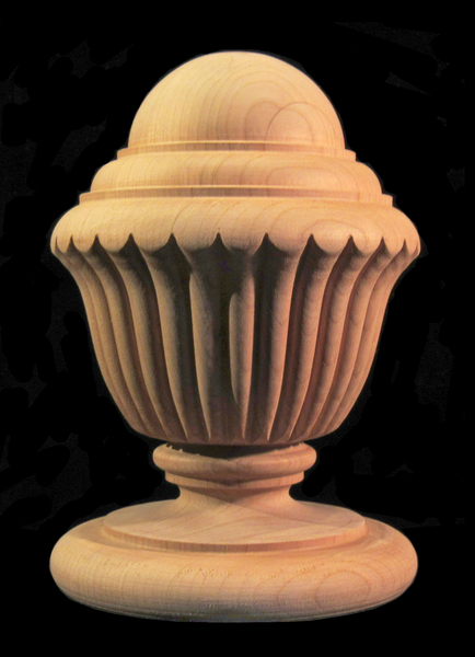 Finial - Reeded Carved Wood