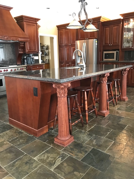 Image Kitchen Island with Corinthian Column Supports