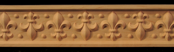 Frieze - Fleur de Lis Carved Wood Moulding