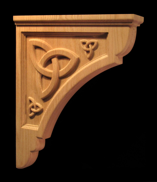 Bracket - Celtic Trefoil Knot Carved Wood