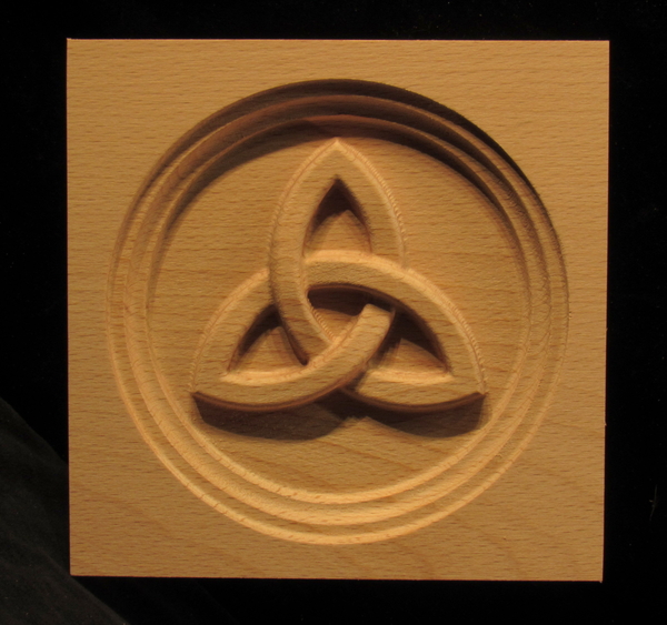 Block - Celtic Eternal Knot carved wood