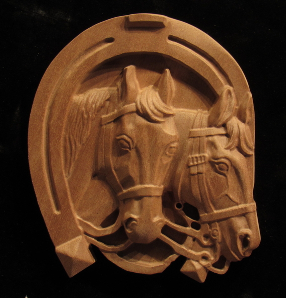 Horses and Horseshoe Frame | Whimsical Art, Medallions, & Client Projects