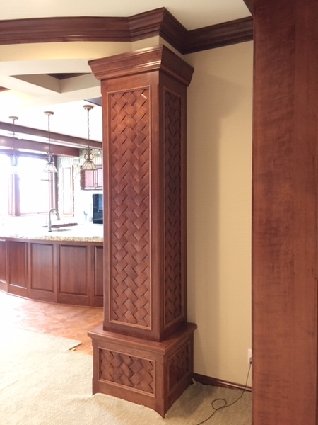 Weave Panels in Large Pilaster | Custom Carved Panels