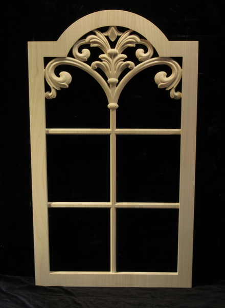 Image Mullion Door Panel with Floral Accent