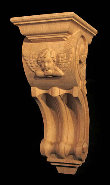 Corbel - Cherub Carved Wood