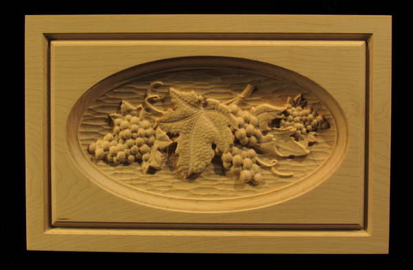 Vineyard Grapes Carved Panel