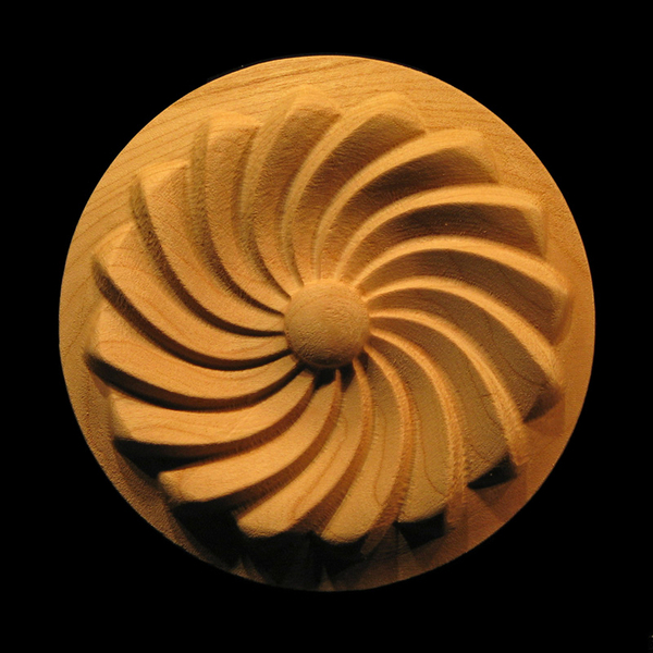 Rosette - Fan Swirl carved wood