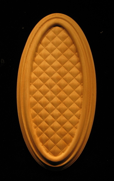 Onlay - Carved Tufted Oval Carved Wood